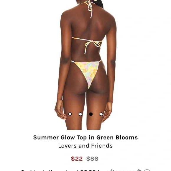 NWT Lovers + Friends Bikini TOP in Vibrant Floral Bikini - size L - Picture 3 of 4